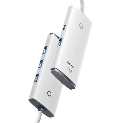 ПОРТАТИВНЫЙ АДАПТЕР-ХАБ BASEUS USB-C 4В1 4X USB-A 3.0 5 ГБ/С С КАБЕЛЕМ ДЛИНОЙ 1М