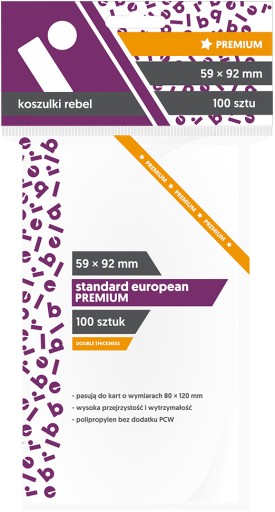РУКАВА ДЛЯ ВИЗИТ 59х92мм 100шт EUROPEAN REBEL