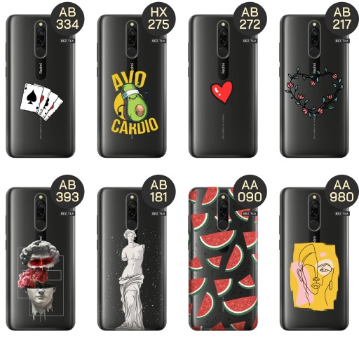 ETUI DO XIAOMI REDMI 8 WZORY BEZ TŁA NAKLEJKI STICKER OBUDOWA POKROWIEC