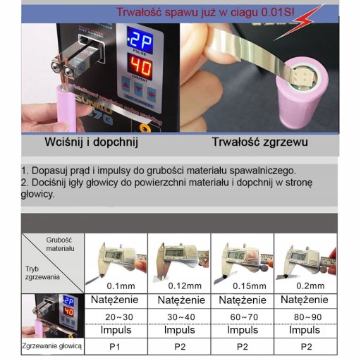 ZGRZEWARKA IMPULSOWO PUNKTOWA SPAWARKA AKUMLATORÓW SUNKKO 737G TECHREBAL