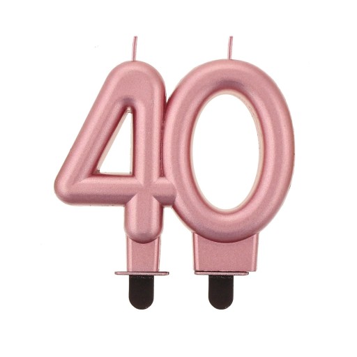 ТОРТ-СВЕЧА Подвеска на 40-летие розового золота