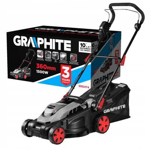 ЭЛЕКТРИЧЕСКИЙ МОТОРИЗАТОР GRAPHITE 1500 Вт 36 см для травы