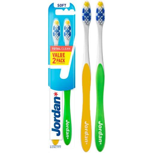2 ручные зубные щетки Jordan Total Clean Soft