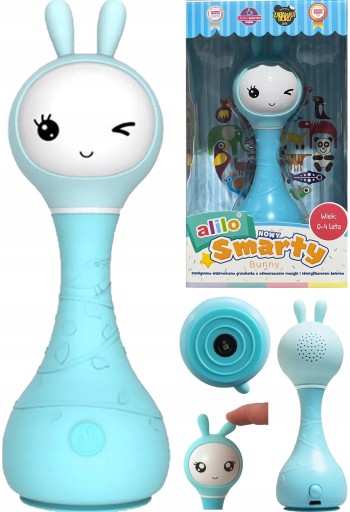 Погремушка Alilo Rabbit, синяя, 16 см