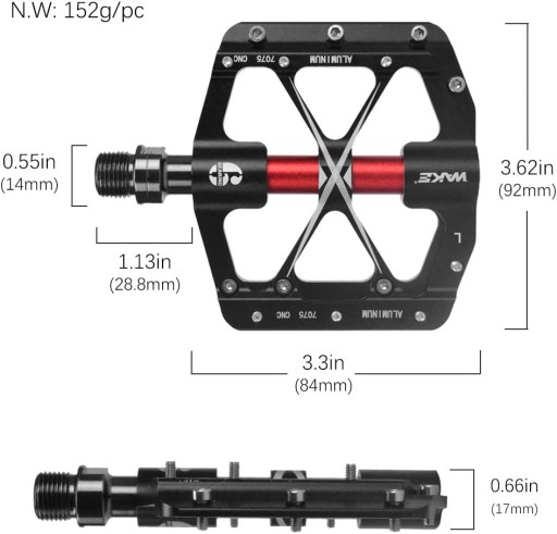 ALUMINIOWE PEDAŁY ROWEROWE MTB SZOSOWY 92MM