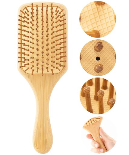 bambusowa szczotka do masażu włosów dla kobiet Natural Bamboo Hair Brush