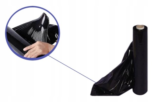 6 SZTUK FOLIA STRETCH STRECH CZARNA 1,50kg