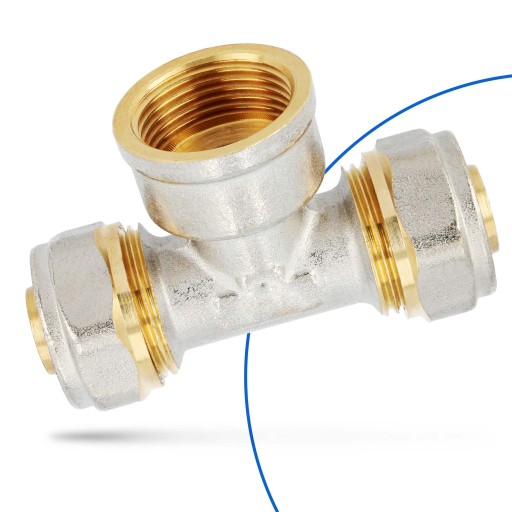 ТРОЙНИК PEX 20x3/4 GW, РЕЗЬБОВЫЙ СОЕДИНИТЕЛЬ ТРУБ, РАСПРЕДЕЛИТЕЛЬ НАПОЛЬНОГО ОТОПЛЕНИЯ