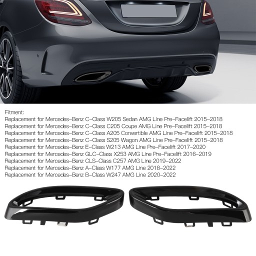 Чехлы на насадки глушителя Mercedes A B C E GLC CLS