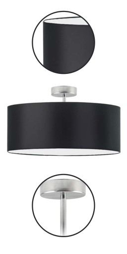 Lampa sufitowa żyrandol plafon LED abażur E27 do salonu szara BLUES 30cm