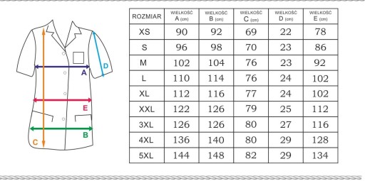 FARTUCH/ŻAKIET MEDYCZNY na NAPY 3XL