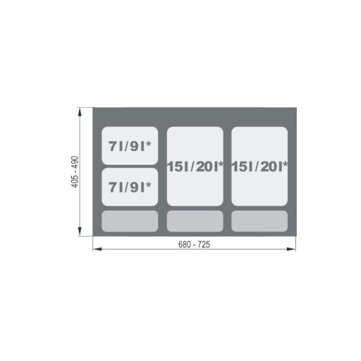 Сортировщик мусорных баков на 80 2х15 2х7л ПРАКТИКО