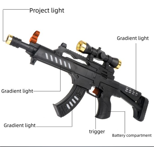 Электрический пистолет M416, игрушечный пистолет для мальчика, светящийся музыкальный пистолет-пулемет, поддельный пистолет