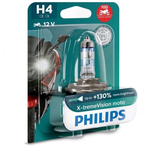 Лампа PHILIPS X-tremeVision Moto H4 60/55 Вт +100%