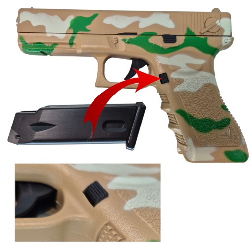 GLOCK 17 Replika ASG Pistolet na KULKI wersja wojskowa 6mm+ Granat + Tarcze