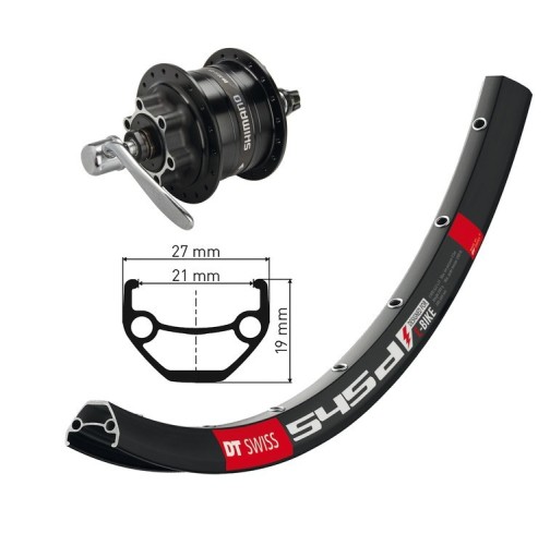Колесо Dt Swiss 545d, 26 дюймов, диск генератора Shimano, 36 ч.