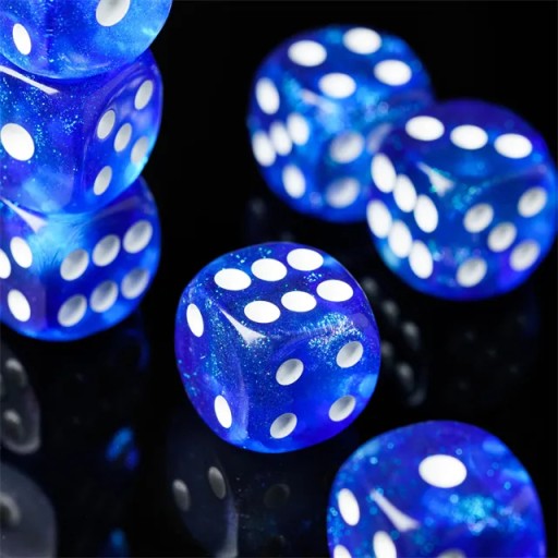 ZESTAW 5 KOSTEK K6 RPG KOŚĆ SZEŚCIOŚCIENNA NIEBIESKA OTCHŁAŃ 1,6 CM