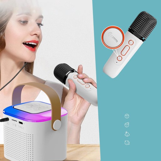 НАБОР КАРАОКЕ БЕСПРОВОДНАЯ ДИНАМИКА BLUETOOTH ДЛЯ ВЕЧЕРИНКИ + 2 МИКРОФОНА