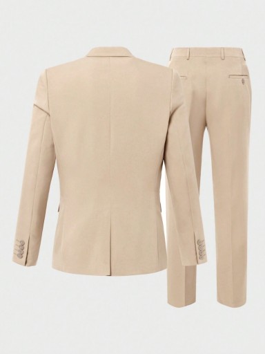 SHEIN КОСТЮМ МУЖСКОЙ, БЕЖЕВЫЙ ПИДЖАК + БРЮКИ М 181