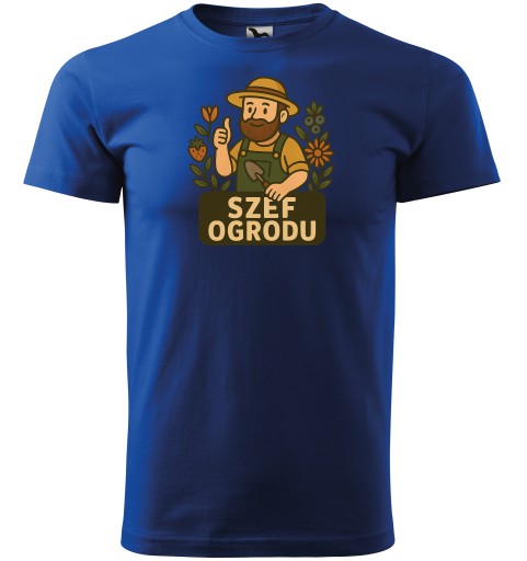 SZEF OGRODU Koszulka męska prezent dla OGRODNIKA ROLNIKA rośliny XL