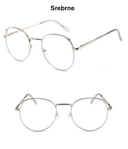 OKULARY metal KOREKCYJNE MINUSY kocie uszy -6
