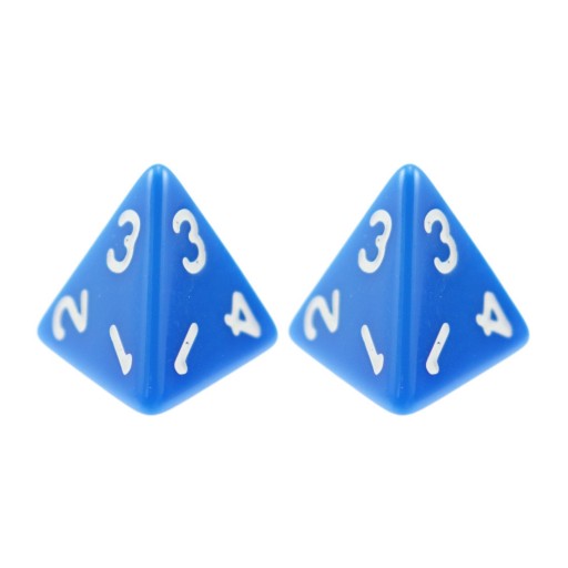 ZESTAW 2 KOSTEK K4 RPG NIEBIESKA KOŚĆ CZTEROŚCIENNA
