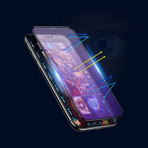 Антисинее закаленное стекло с полным клеем для Motorola Moto E22/E22i/Defy 2022
