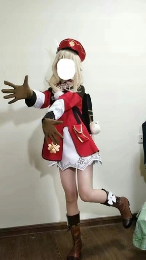 Kostium Cosplay Anime Genshin impact Klee + Peruka