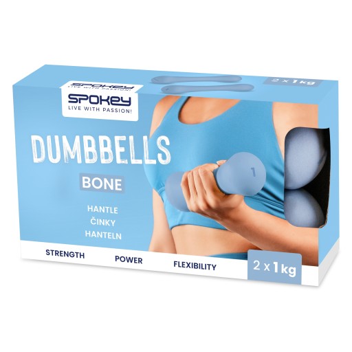 Набор неопреновых гантелей 2х1 кг Spokey BONE чугун