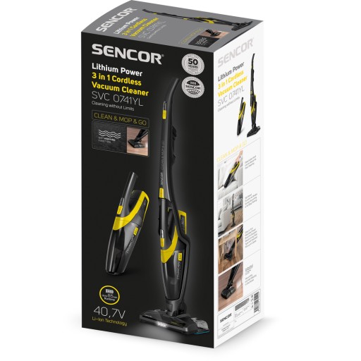 Вертикальный пылесос с функцией швабры 3 в 1 Sencor SVC0741YL