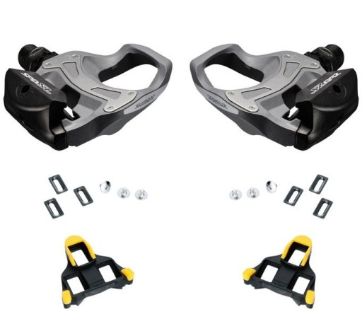 ПЕДАЛИ SPD-SL SHIMANO PD-R550 + СЕРЫЕ ДОРОЖНЫЕ БЛОКИ