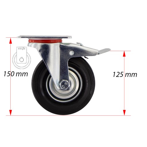 4x2stgu125 Koło fi 125 wózek regał komplet 4 szt.