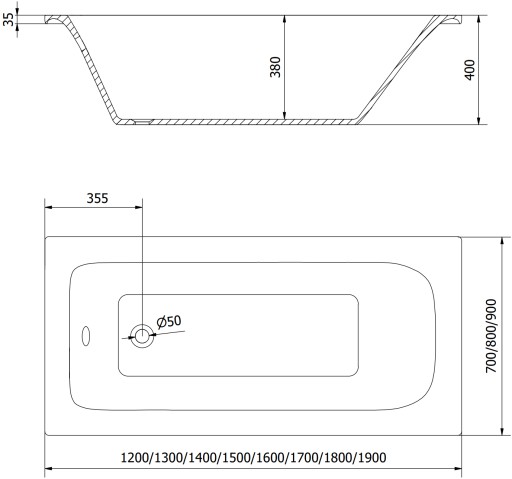 Mexen Vega Wanna 170 x 70 Акриловый экран корпуса
