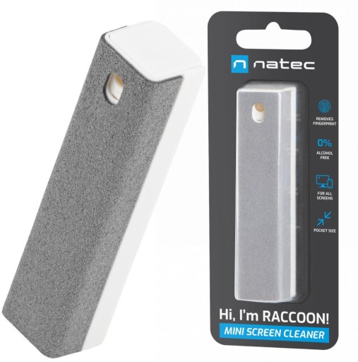 Natec Raccoon Mini Screen Cleaner спрей для очистки экрана, 15 мл
