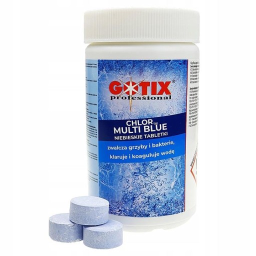 ХИМИЯ ДЛЯ БАССЕЙНА CHLORTIX MULTI BLUE 1 КГ 20 Г СИНЯЯ ВОДА 10 В 1 + РУКОВОДСТВО