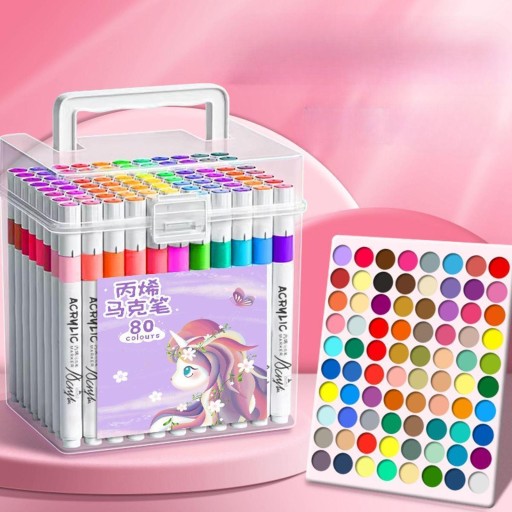 80x Markery do farb akrylowych Gładkie rysowanie Projekty rzemieślnicze DIY Markery artystyczne