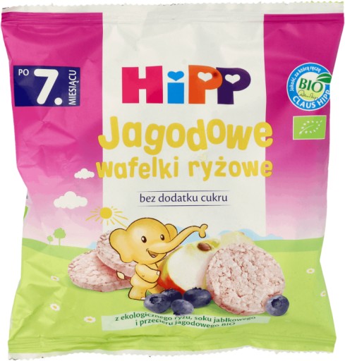 HiPP BIO Рисовые вафли с черникой после 7 месяцев 30г