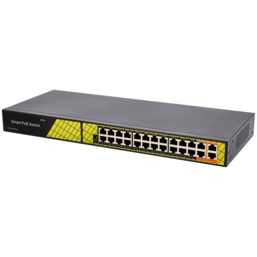 Коммутатор Vidiline 24x PoE 100 Мбит/с 2xRJ45 Uplink 1000 Мбит/с 300 Вт VIDI-F2420GB_V2