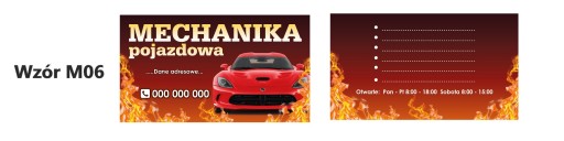 Wizytówki Motoryzacja dwustronne kreda 350g 1000szt