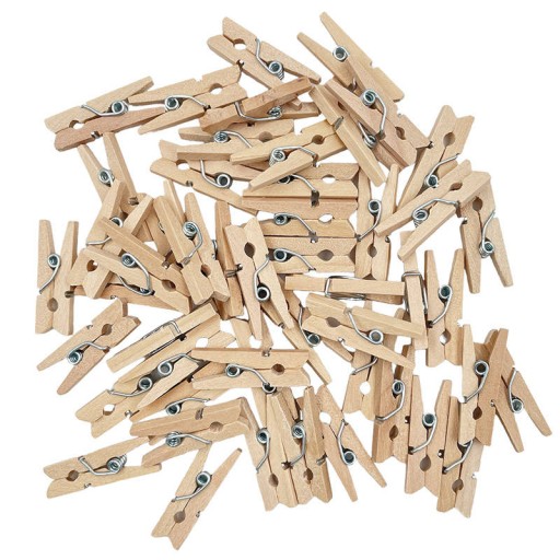 WOODEN CLIPS, зажимы натуральные, 2,5 см, 50 шт.