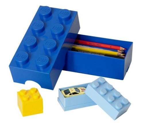 LEGO Pojemnik 4 MINI Klocek Pudełko NIEBIESKI