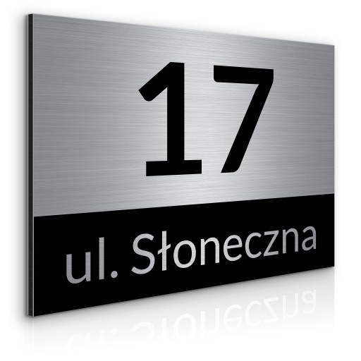 NIERDZEWNY NUMER NA DOM 40x30cm TABLICZKA ADRESOWA Z NUMEREM DOMU ALUMINIUM