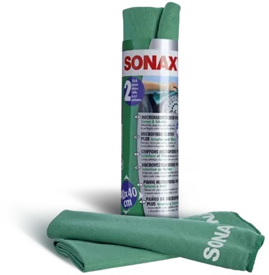 Салфетки Sonax 40 х 40 см зеленые, 2 шт.