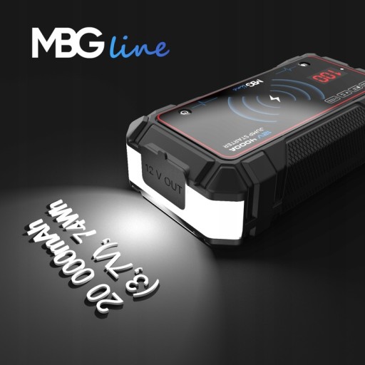Мощный фонарик Powerbank Jump Starter Booster 74Wh PD60W QC3.0