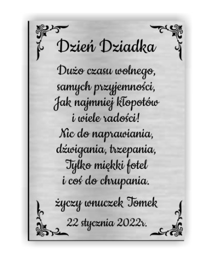 tabliczka życzenia WALENTYNKA GRAWER WALENTYNKI A6