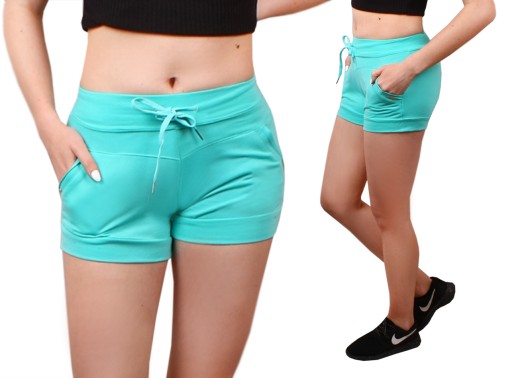 ШОРТЫ короткие хлопковые ШОРТЫ бирюзовые 7232 L/XL