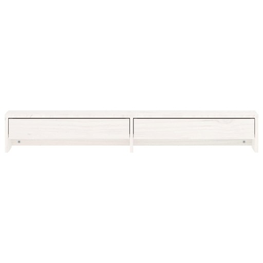 VidaXL Подставка для монитора, белая, 100x27x15 см, массив сосны
