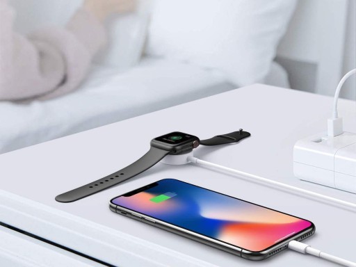 Индуктивное зарядное устройство Alogy 2in1 Qi + Lightning для Apple Watch/iPhone