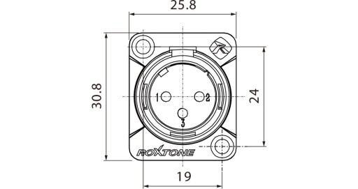 Панель панели монтарь монтаж XLR Connector 3-контактный мужской RX3MD-BG Black