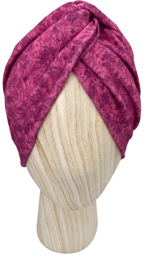 Czapka Turban Twist Jersey bawełniany Różowe Kwiatki onkologiczny